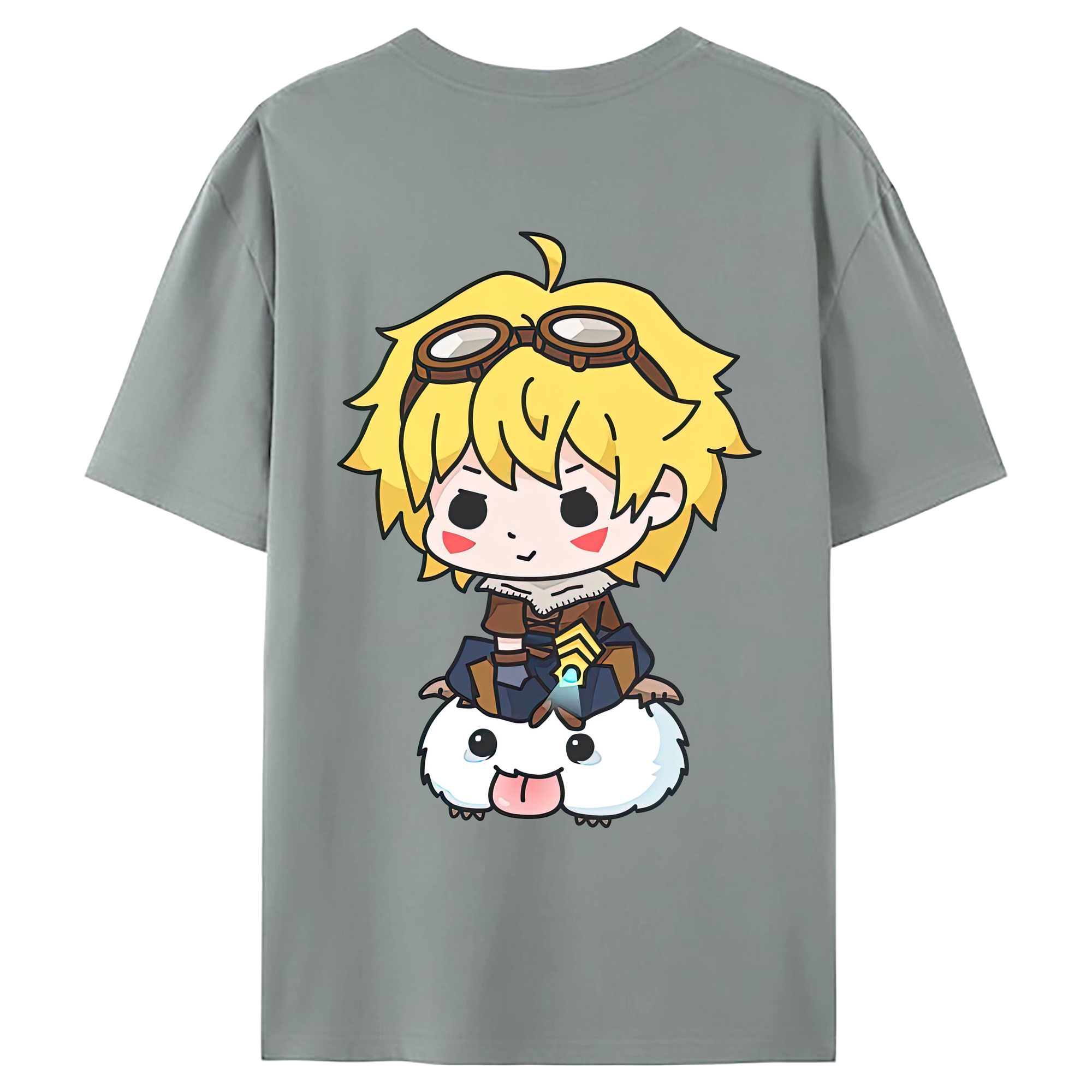 （画像用） リーグ・オブ・レジェンド League of Legends LOL 綿100％ メンズ半袖Tシャツ（バックプリント） 通気性